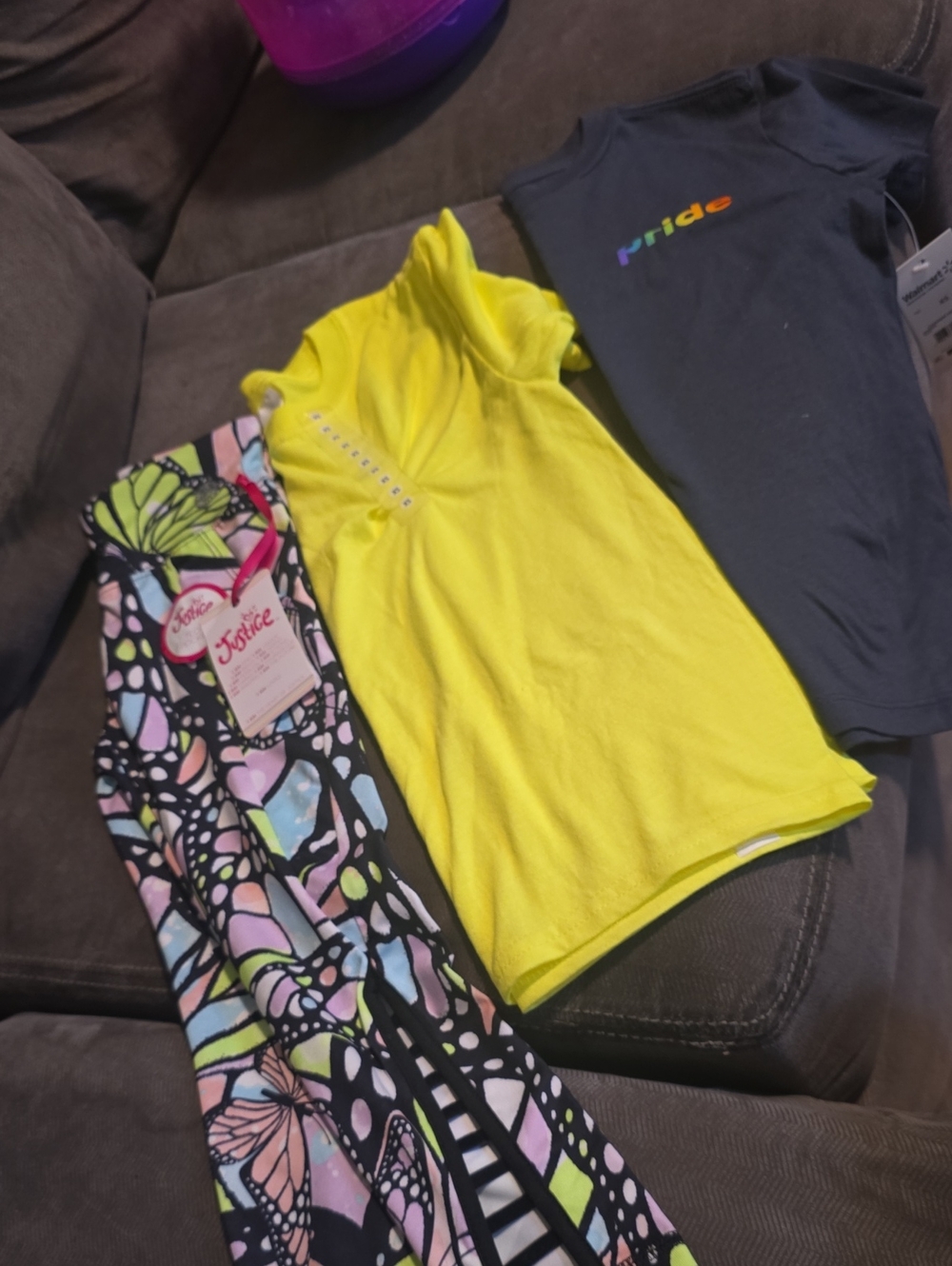 Justice Capris, Neon Yellow Short Sleeve Tee PRIDE Tee